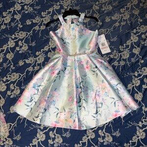 NWT Rare Editions Mint Floral Kids Dress